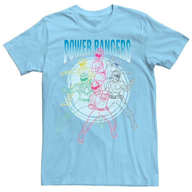 Fifth Sun Mens Power Rangers Line Art Short Sleeve Crew T-shirt Product Image