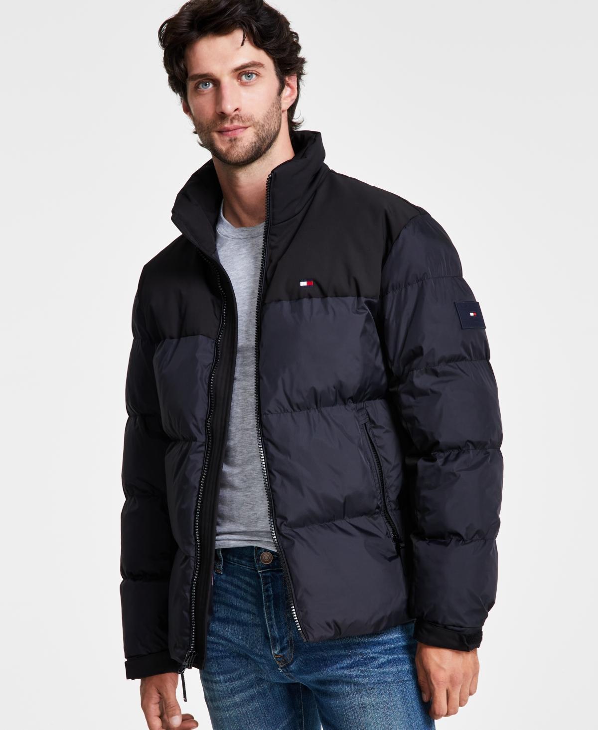 Tommy Hilfiger Mens Mixed-Media Puffer Jacket Product Image