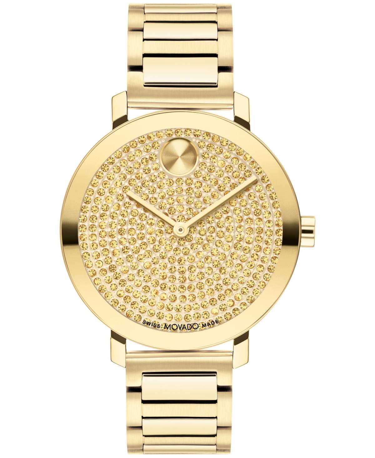 Movado Womens Bold Evolution 2.0 Swiss Quartz Ionic Plated Light Gold-Tone 2 Steel Watch 34mm - Gold-Tone Product Image