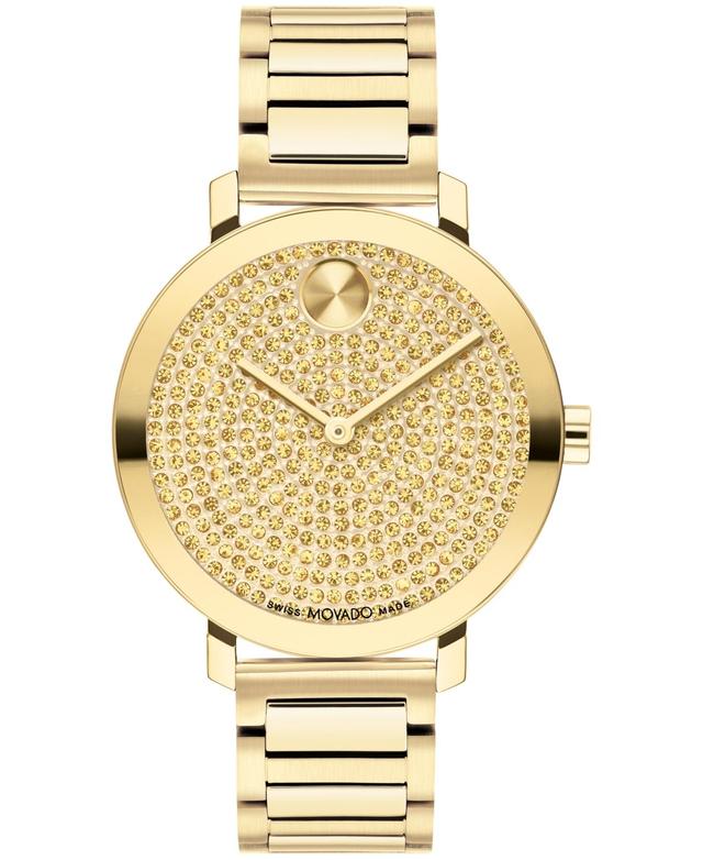 Movado Womens Bold Evolution 2.0 Swiss Quartz Ionic Plated Light Gold-Tone 2 Steel Watch 34mm Product Image