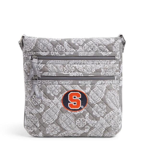 Vera Bradley Collegiate Triple Zip Hipster Crossbody Bag Women in Gray/White Bandana with Syracuse University Logo Product Image