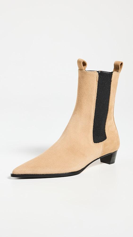 AEYDE Kiki Cow Suede Leather Caramel Booties | Shopbop Product Image