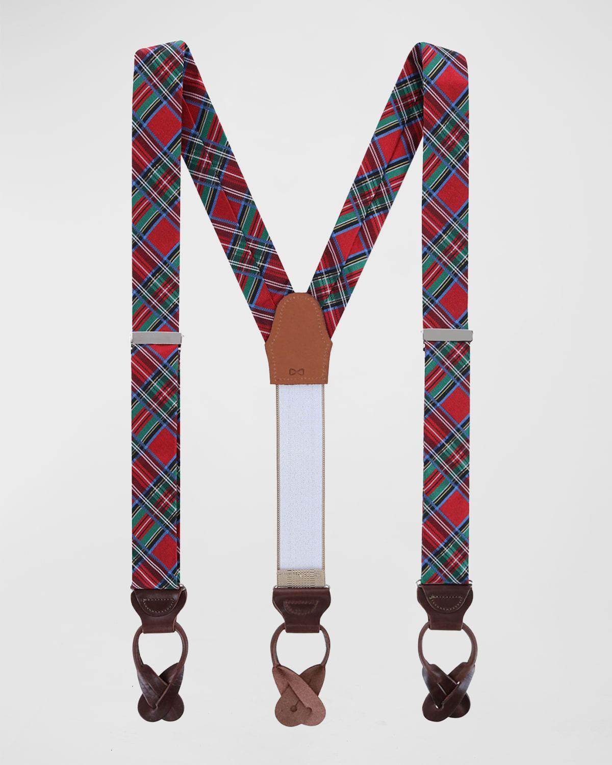 Mens Holiday Nicholas Brace Suspenders - Red Product Image