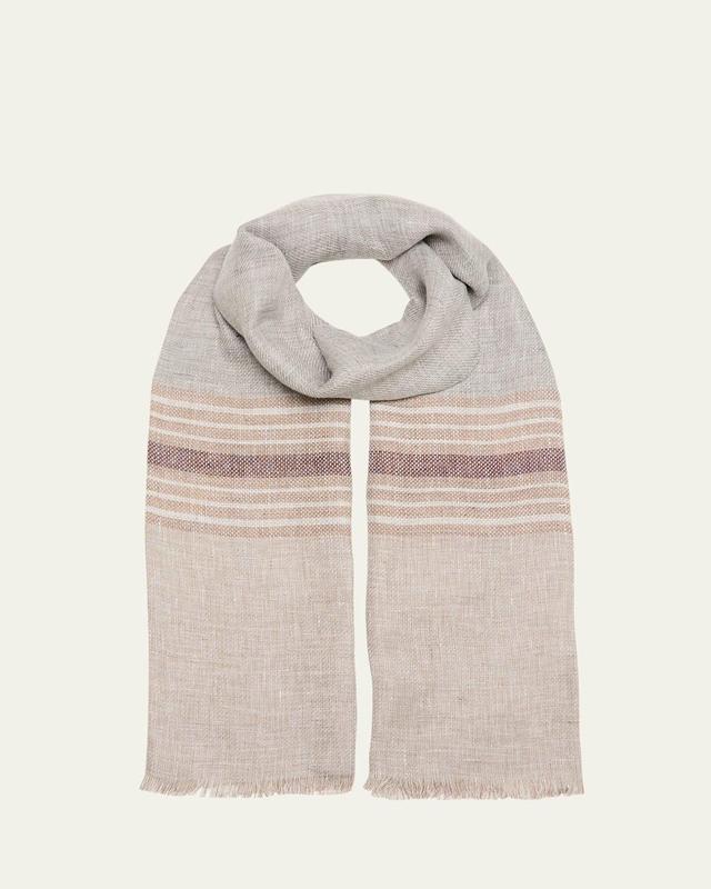 Mens Linen Stripe Scarf Product Image