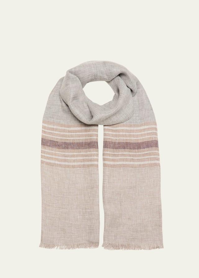 Mens Linen Stripe Scarf Product Image