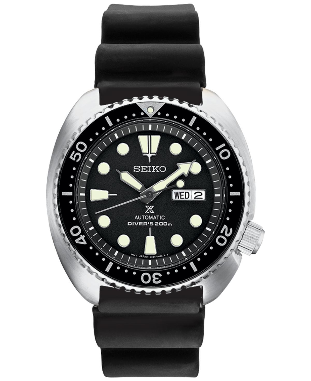 Seiko Mens Automatic Prospex Diver Black Silicone Strap Watch 45mm Product Image