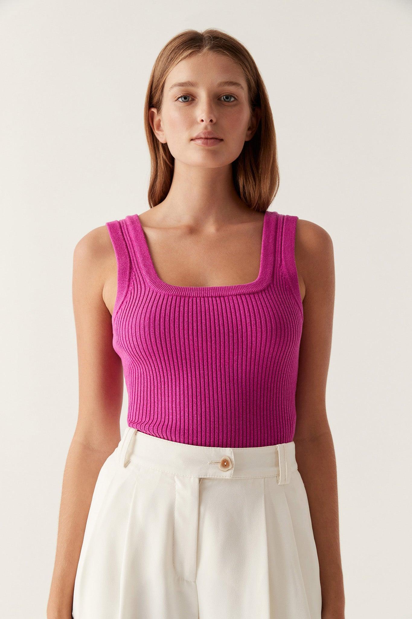 Bronte Scoop Neck Rib Tank Product Image