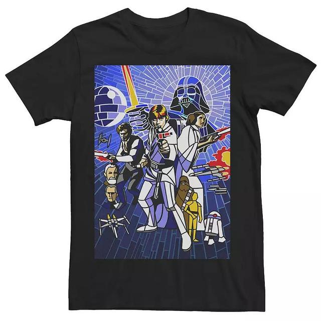 Mens Star Wars Stained Glass Group Poster Tee Product Image