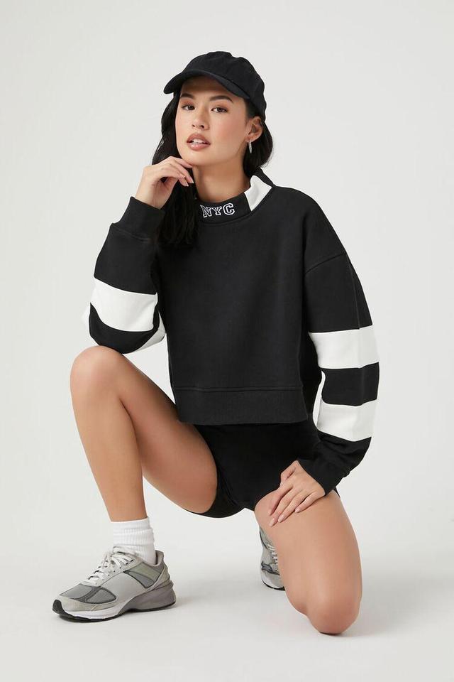 Fleece NYC Striped Graphic Pullover | Forever 21 Product Image