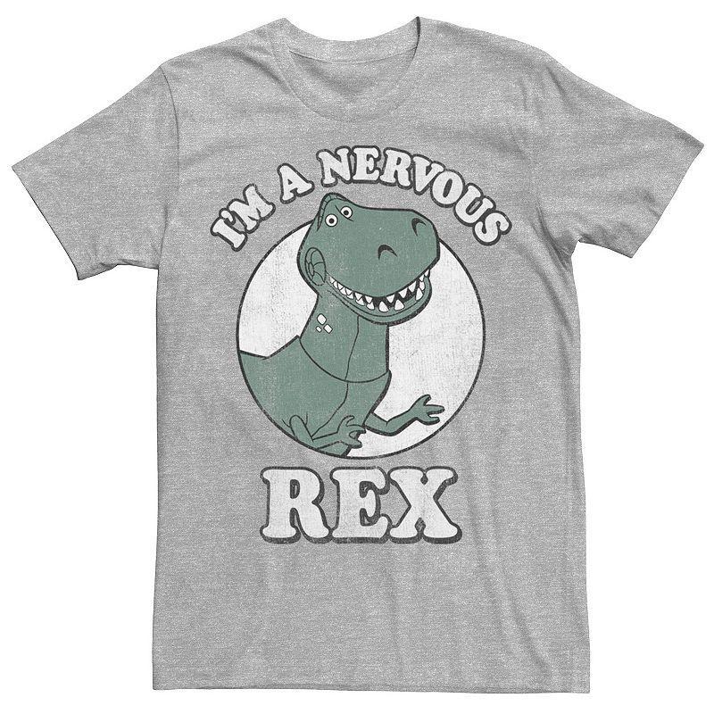 Mens Disney Pixar Toy Story Im A Nervous Rex Dinosaur Tee, Mens Athletic Grey Product Image