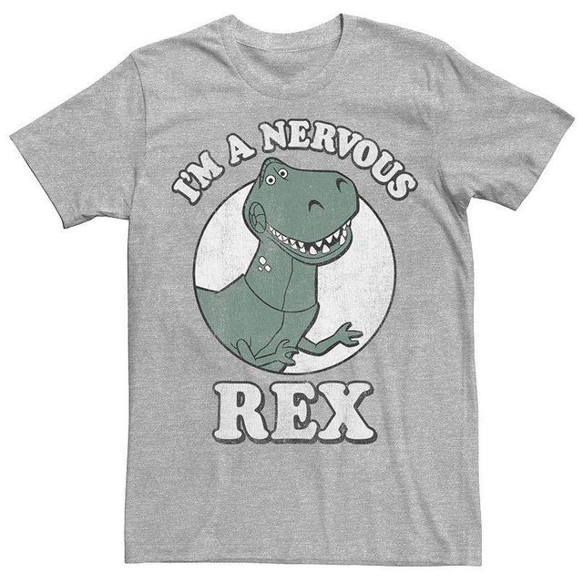 Mens Disney Pixar Toy Story Im A Nervous Rex Dinosaur Tee, Mens Athletic Grey Product Image