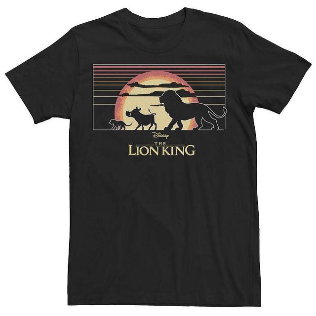 Disneys The Lion King Mens Simba, Timon And Pumba Sunset Stripes Graphic Tee Product Image