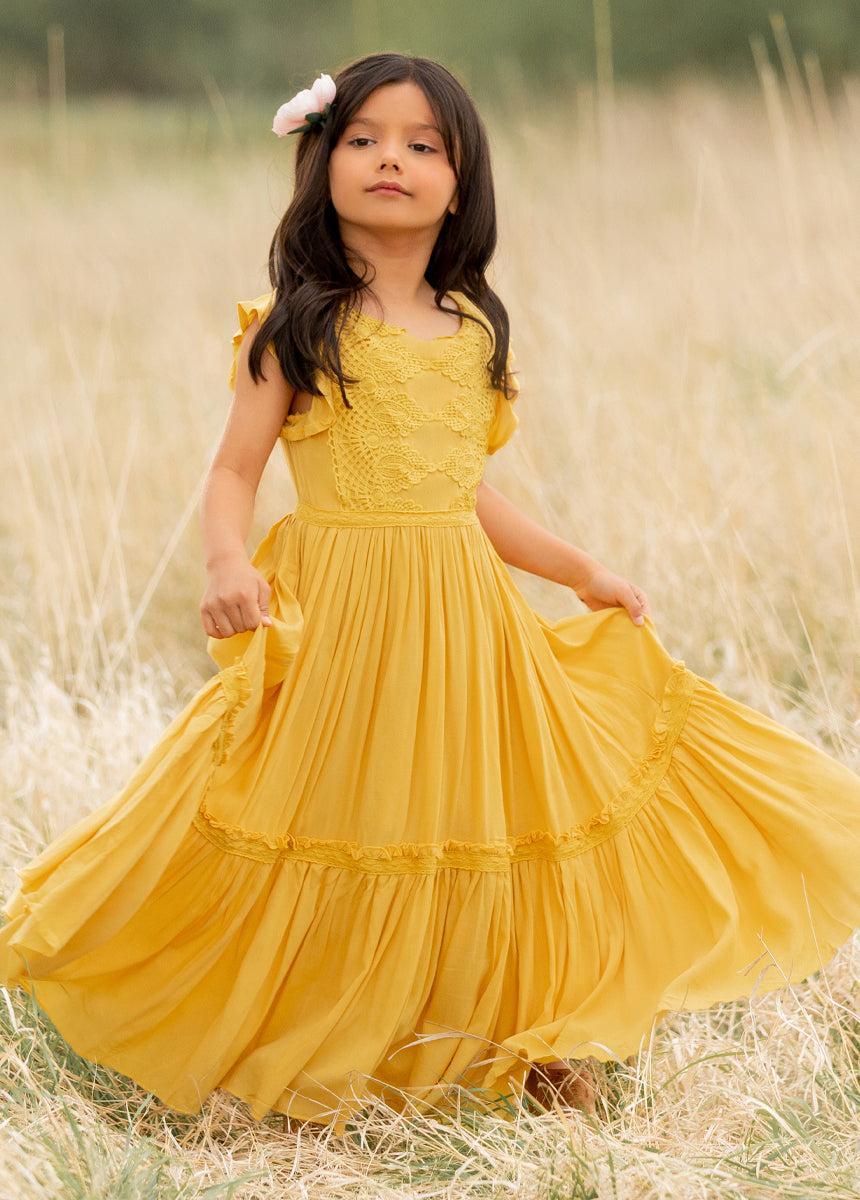 Viola Dress in Mustard Product Image