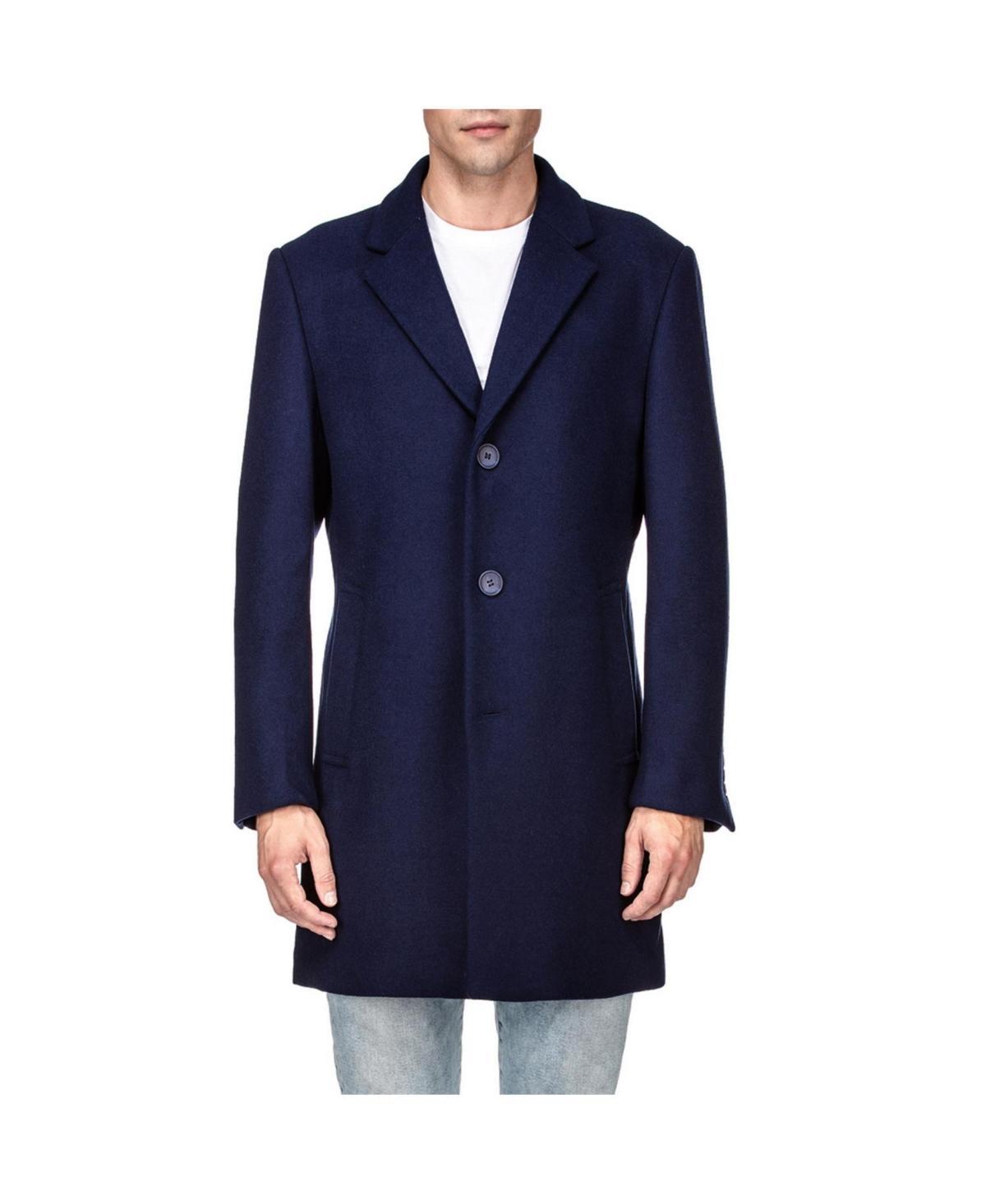 Braveman Mens Tailored Wool Blend Notch Collar Wool Blend Walker Car Coat Product Image