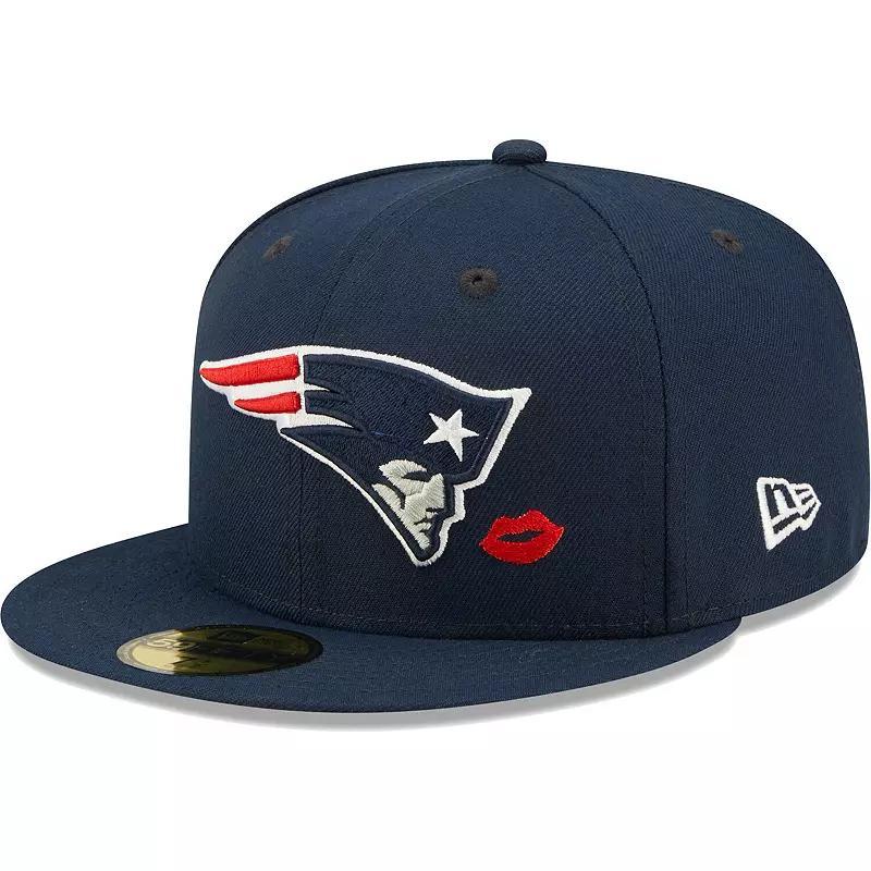 Mens New Era New England Patriots Lips 59FIFTY Fitted Hat Blue Product Image