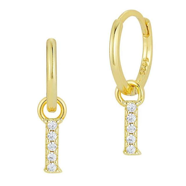 Sunkissed Sterling Cubic Zirconia 14k Gold Plated Initial Drop Earrings, Womens Product Image