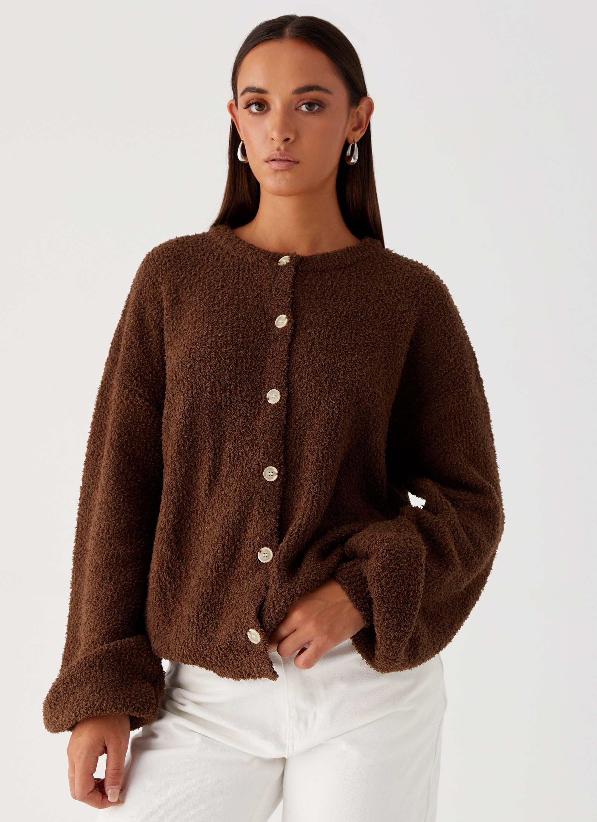 Gracie Oversized Knit Cardigan - Brown product image