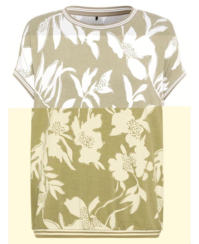 Olsen Womens Short Sleeve Abstract Floral Print T-Shirt Product Image