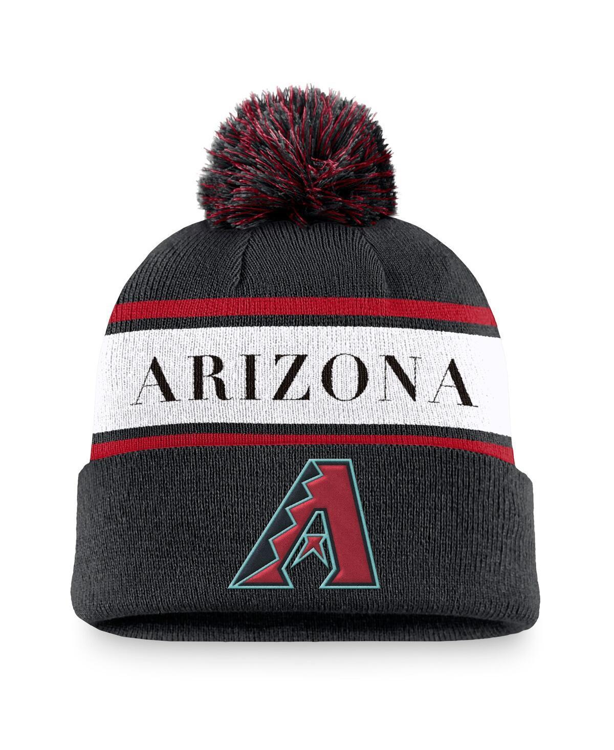 Arizona Diamondbacks Team Stripe Peak Nike Mens MLB Cuffed Pom Beanie Product Image