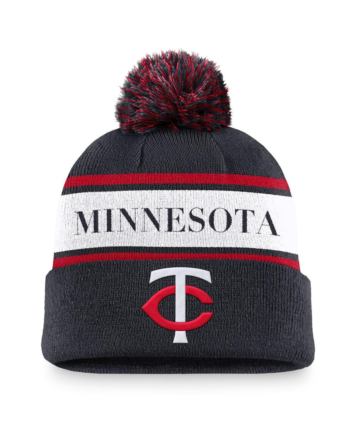 Minnesota Twins Team Stripe Peak Nike Mens MLB Cuffed Pom Beanie Product Image