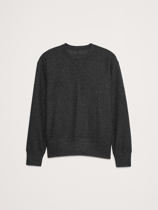 Brushed Crew-Neck Sweatshirt With Wool Product Image