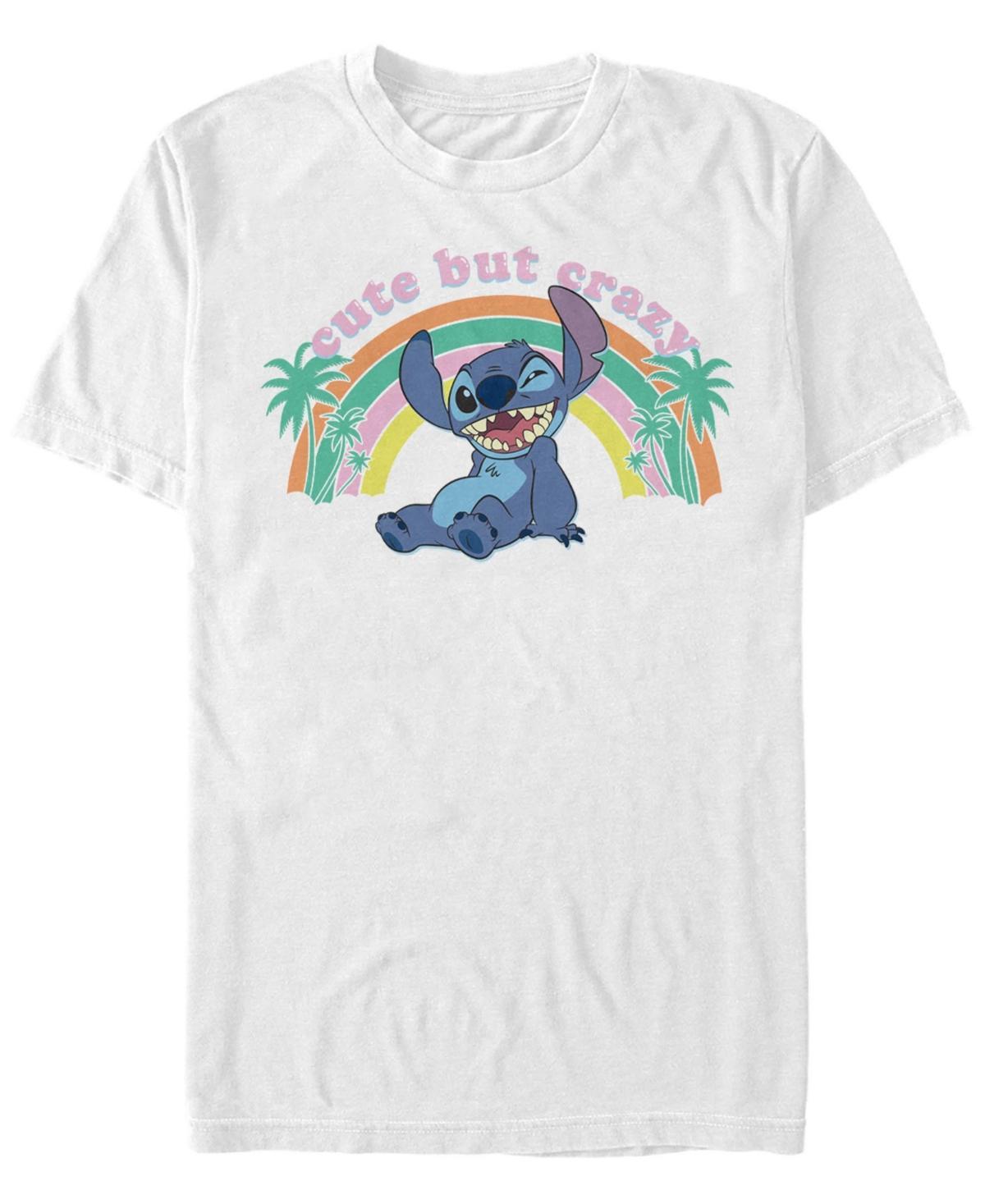 Mens Disney Lilo & Stitch Cute But Crazy Stitch Tee Natural Product Image