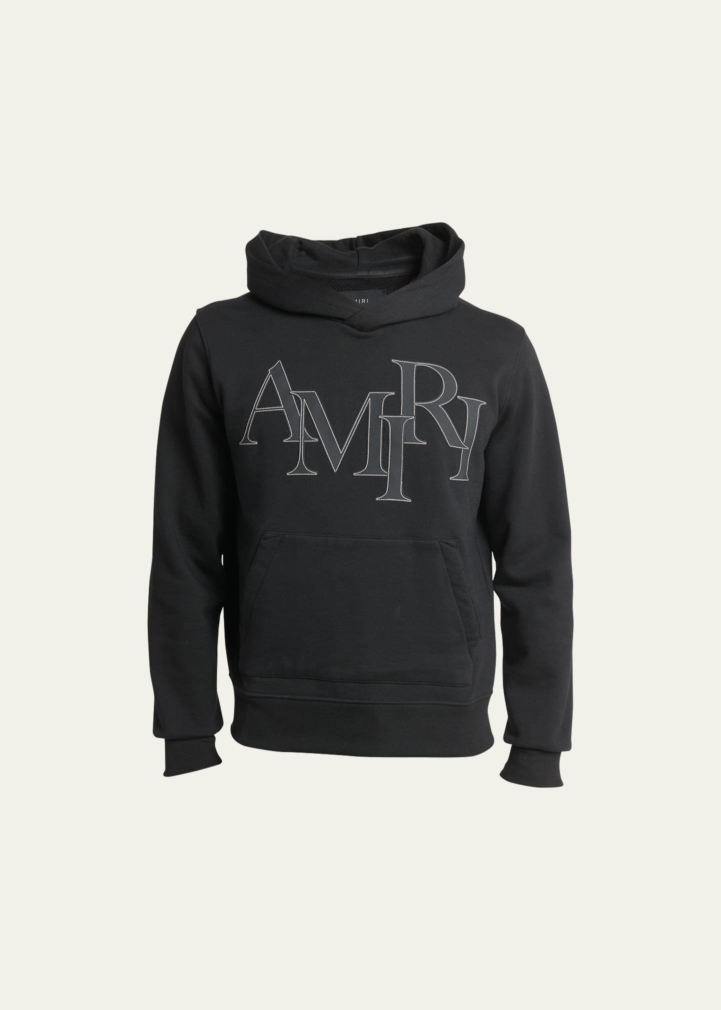 Mens Tonal Staggered Logo Hoodie Product Image