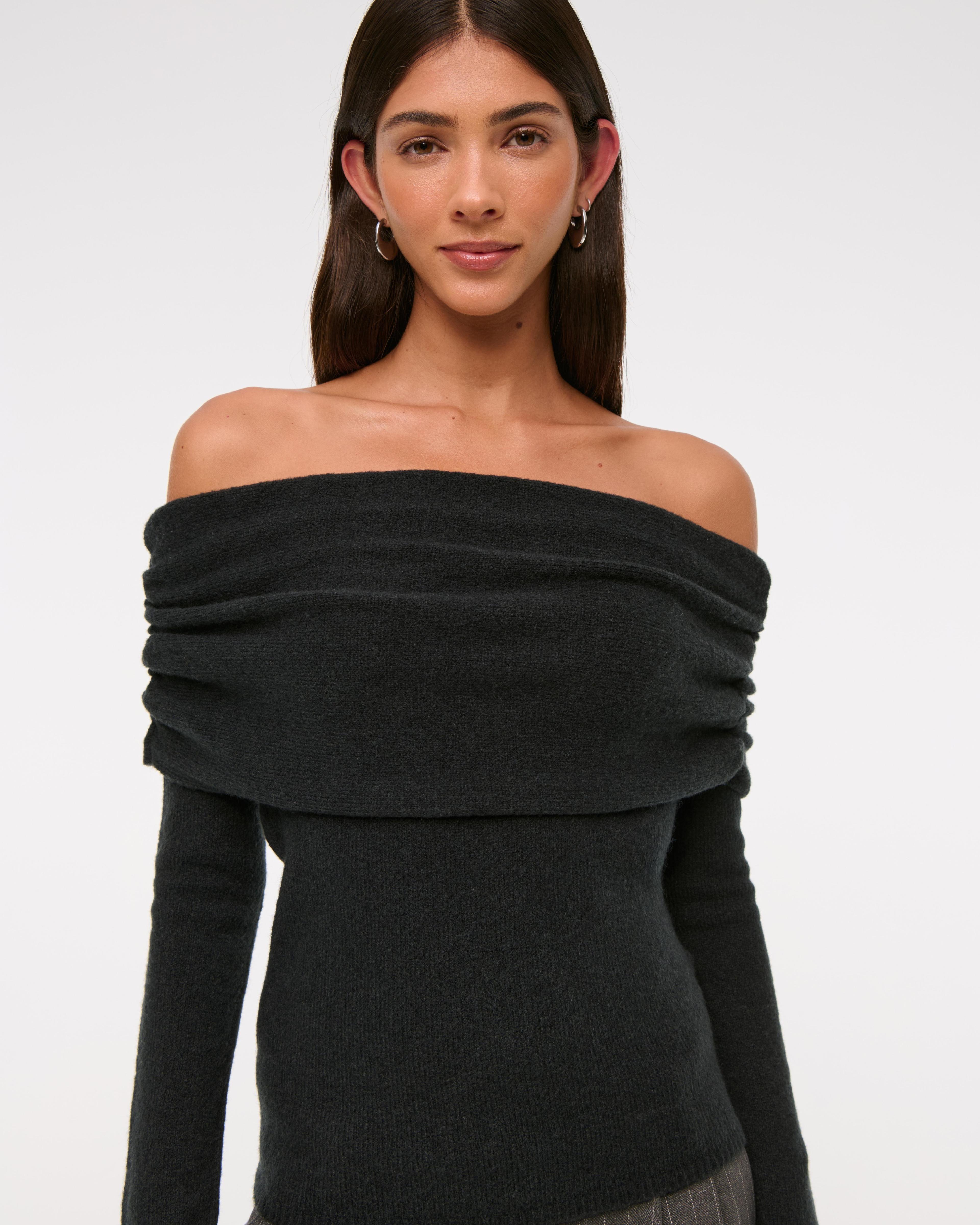 Foldover Off-The-Shoulder Sweater Product Image