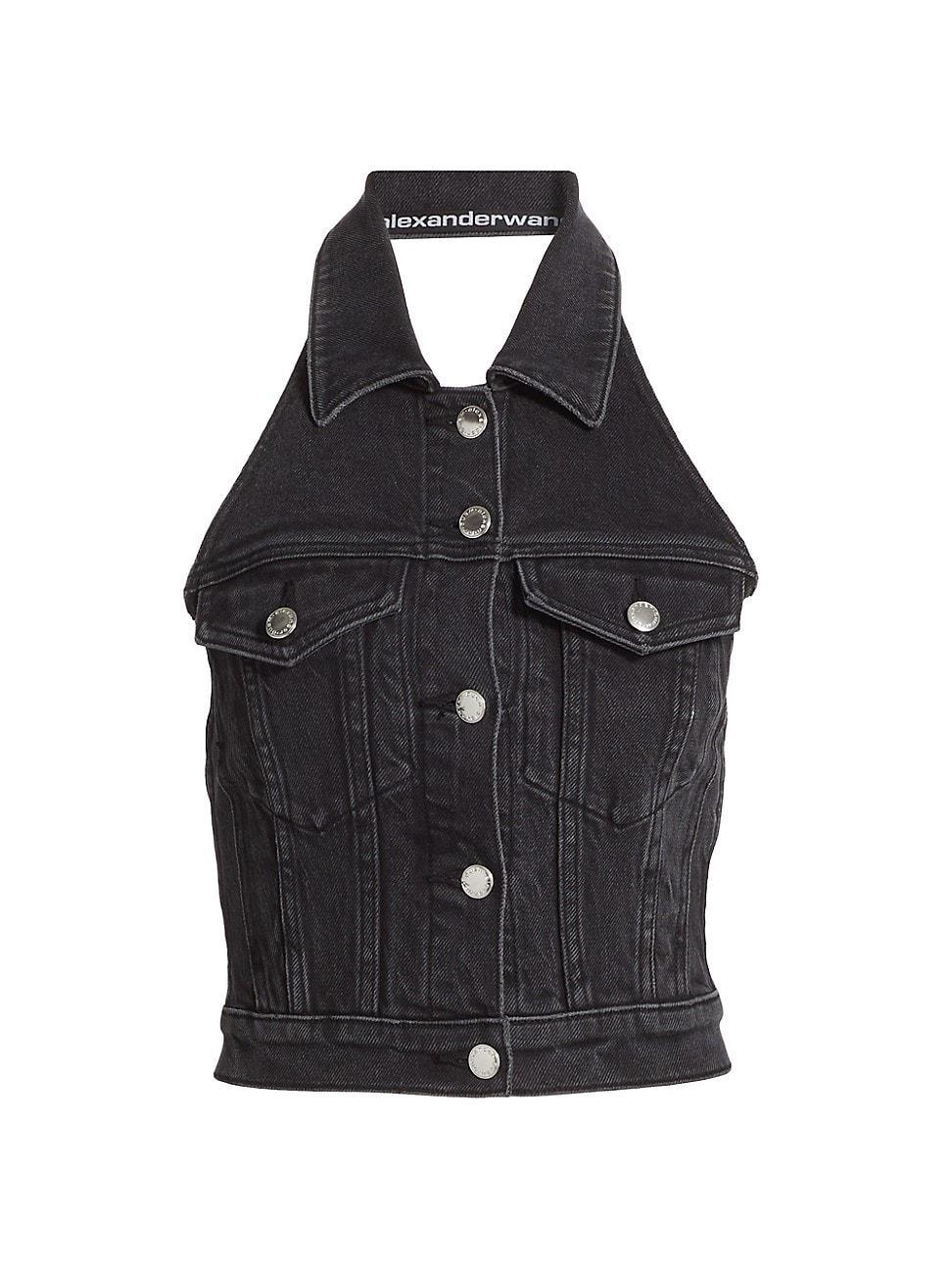 Womens Stretch Denim Halter Top product image