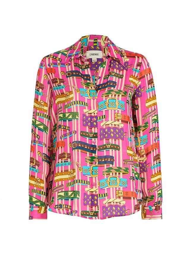 Womens Nina Printed Silk Blouse Product Image