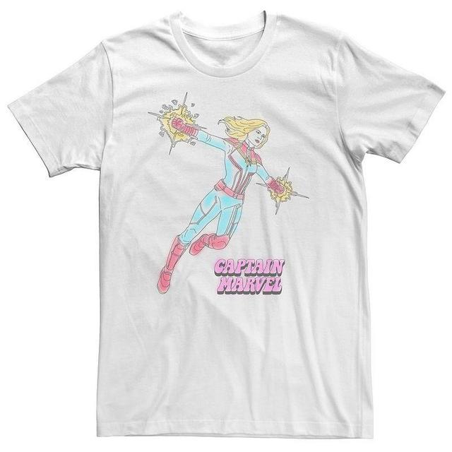 Big & Tall Marvel Avengers Captain Marvel Watercolor Tee, Mens, Size: 5XL, White Product Image