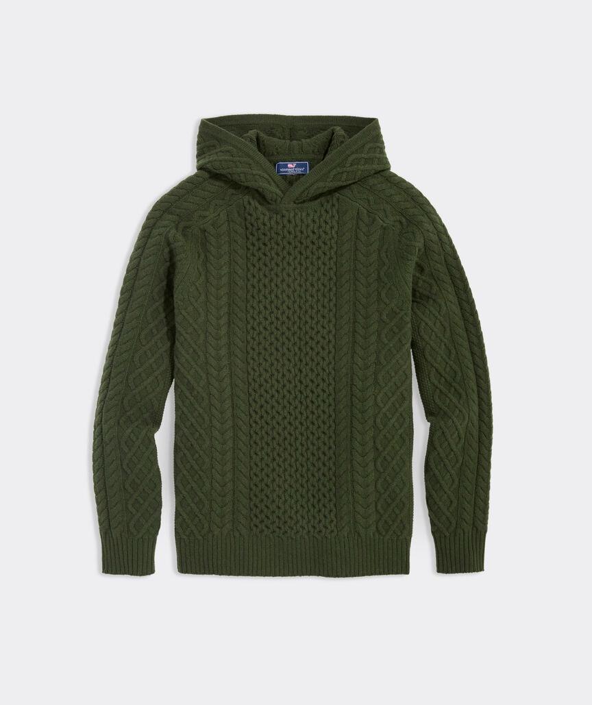 Cable-Knit Hoodie Product Image