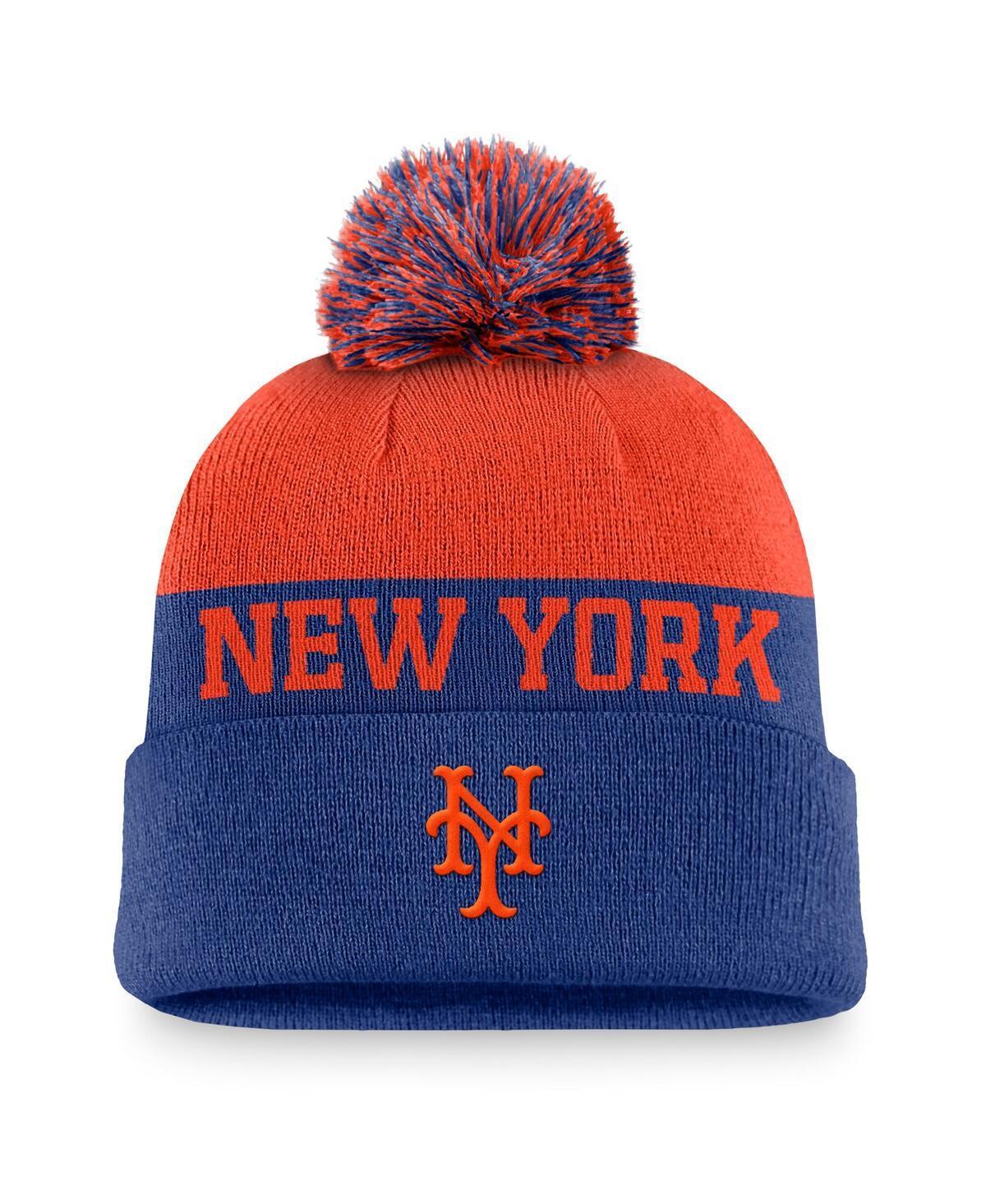 New York Mets Rewind Peak Nike Mens MLB Cuffed Pom Beanie Product Image