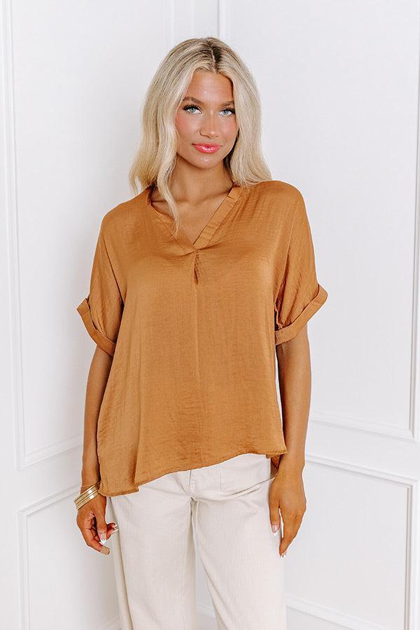 Stylish Setting Shift Top in Camel Product Image