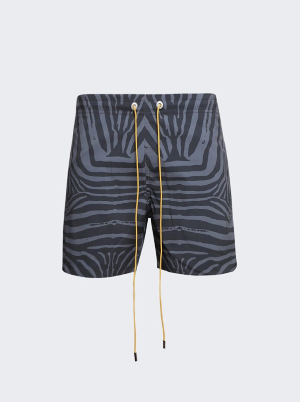 Black & Gray Zebra Swim Shorts Product Image