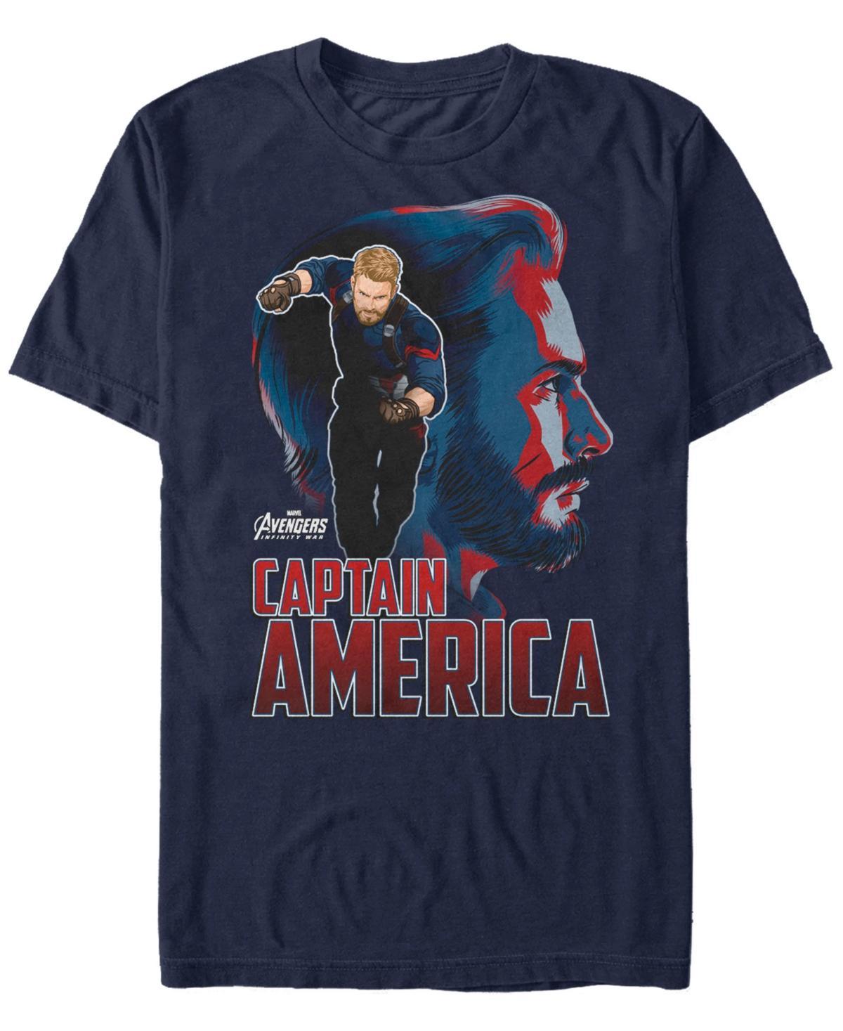 Mens Marvel Avengers Infinity War Captain America Silhouette Graphic Tee Blue Product Image