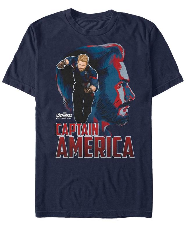 Mens Marvel Avengers Infinity War Captain America Silhouette Graphic Tee Blue Product Image