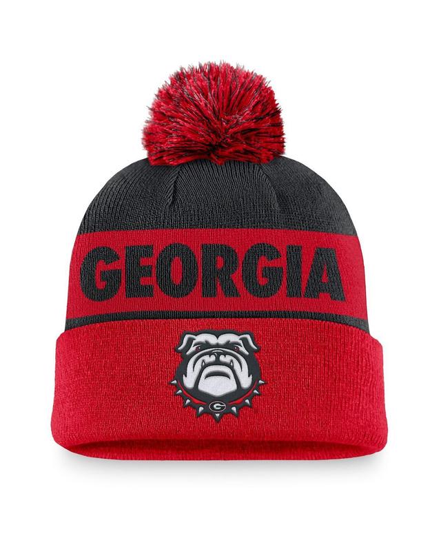 Mens Nike /Red Georgia Bulldogs Primetime Peak Cuffed Knit Hat with Pom Product Image