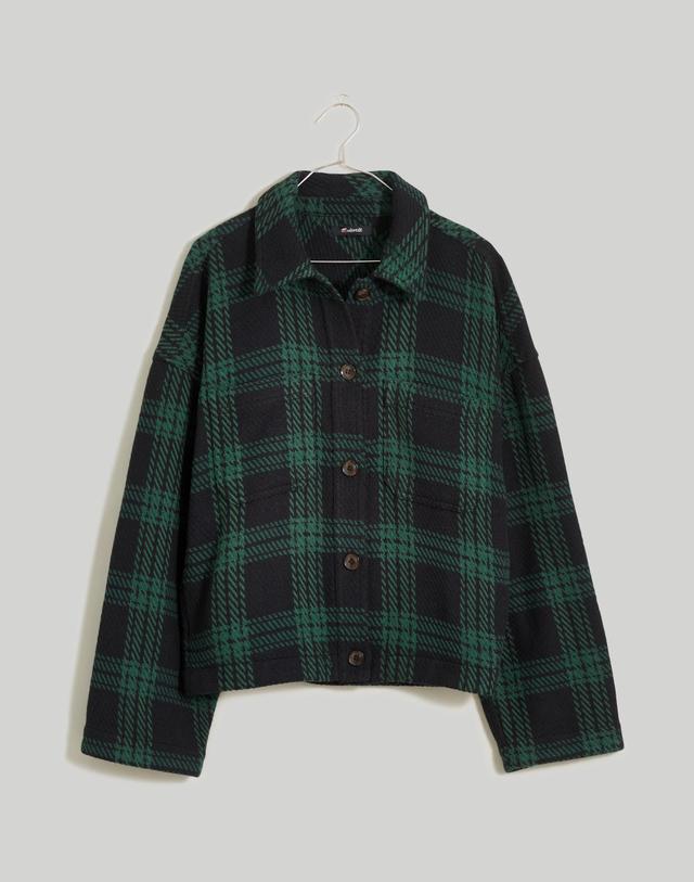 Flannel Boxy Shirt-Jacket in Plaid Product Image
