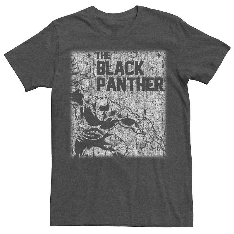 Mens Marvel Black Panther Chalk Print Vintage Tee Grey Heather Product Image