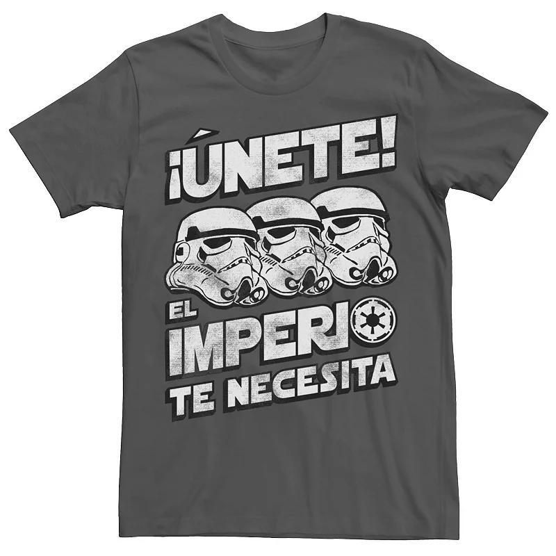 Mens Star Wars Unete El Imperio Te Necesita Stormtrooper Faded Portrait Tee Grey Product Image