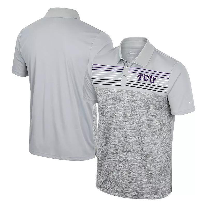 Mens Colosseum Gray TCU Horned Frogs Cybernetic Polo Product Image