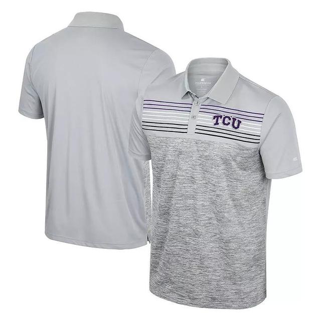 Mens Colosseum Gray Tcu Horned Frogs Cybernetic Polo Shirt Product Image