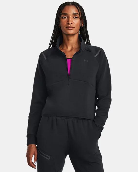 Women's UA Unstoppable Fleece Crop ¼ Zip Product Image