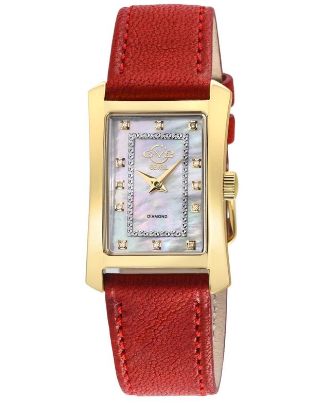 GV2 by Gevril Womens Luino Swiss Quartz Red Leather Watch 29mm Product Image