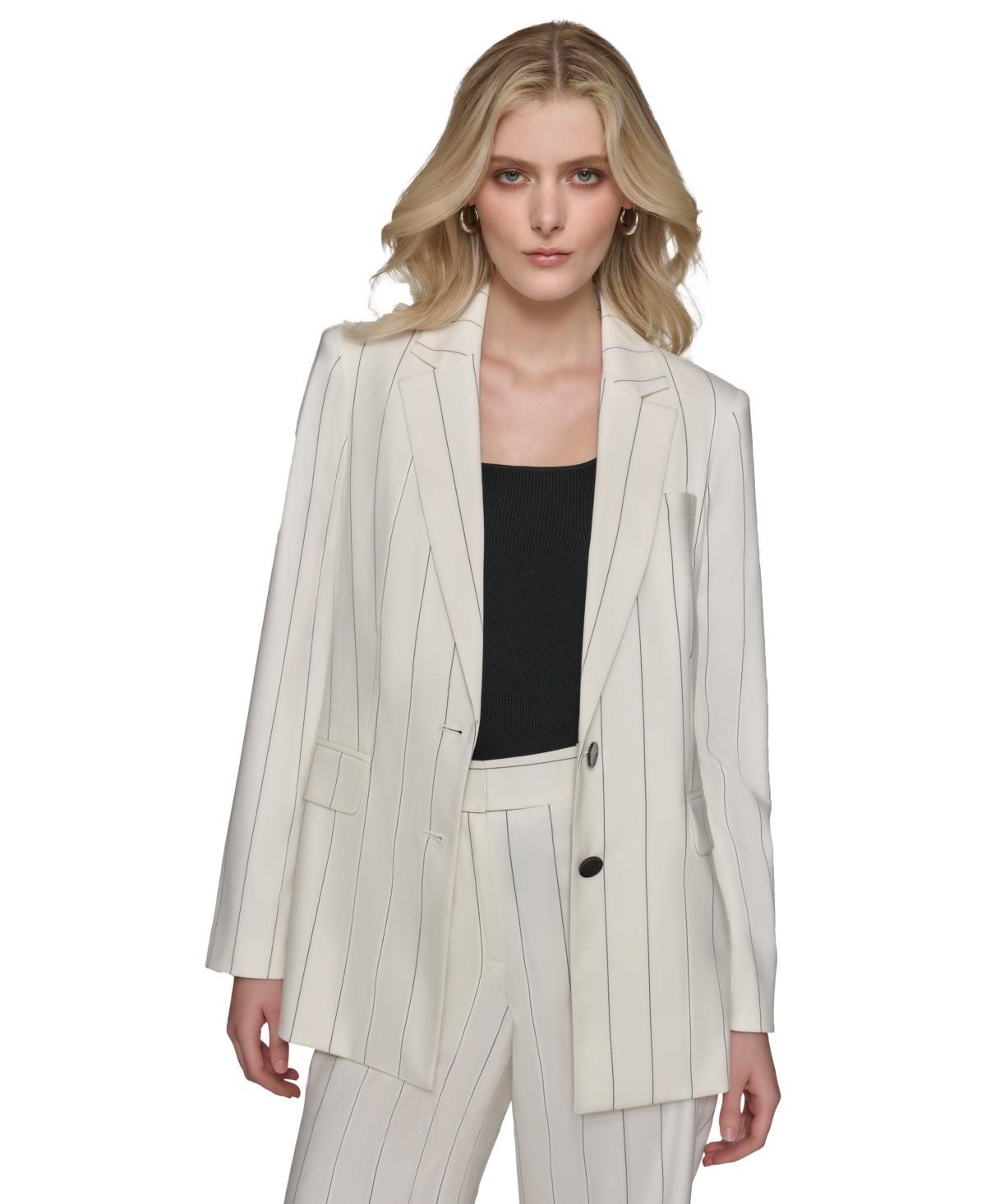 Women's Pinstriped Two-Button Blazer Product Image