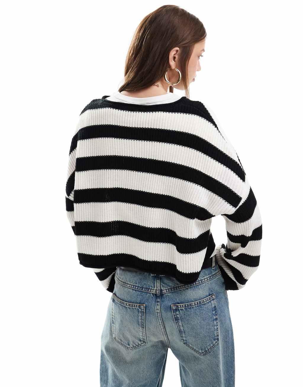 Miss Selfridge stripe slouchy sweater Product Image