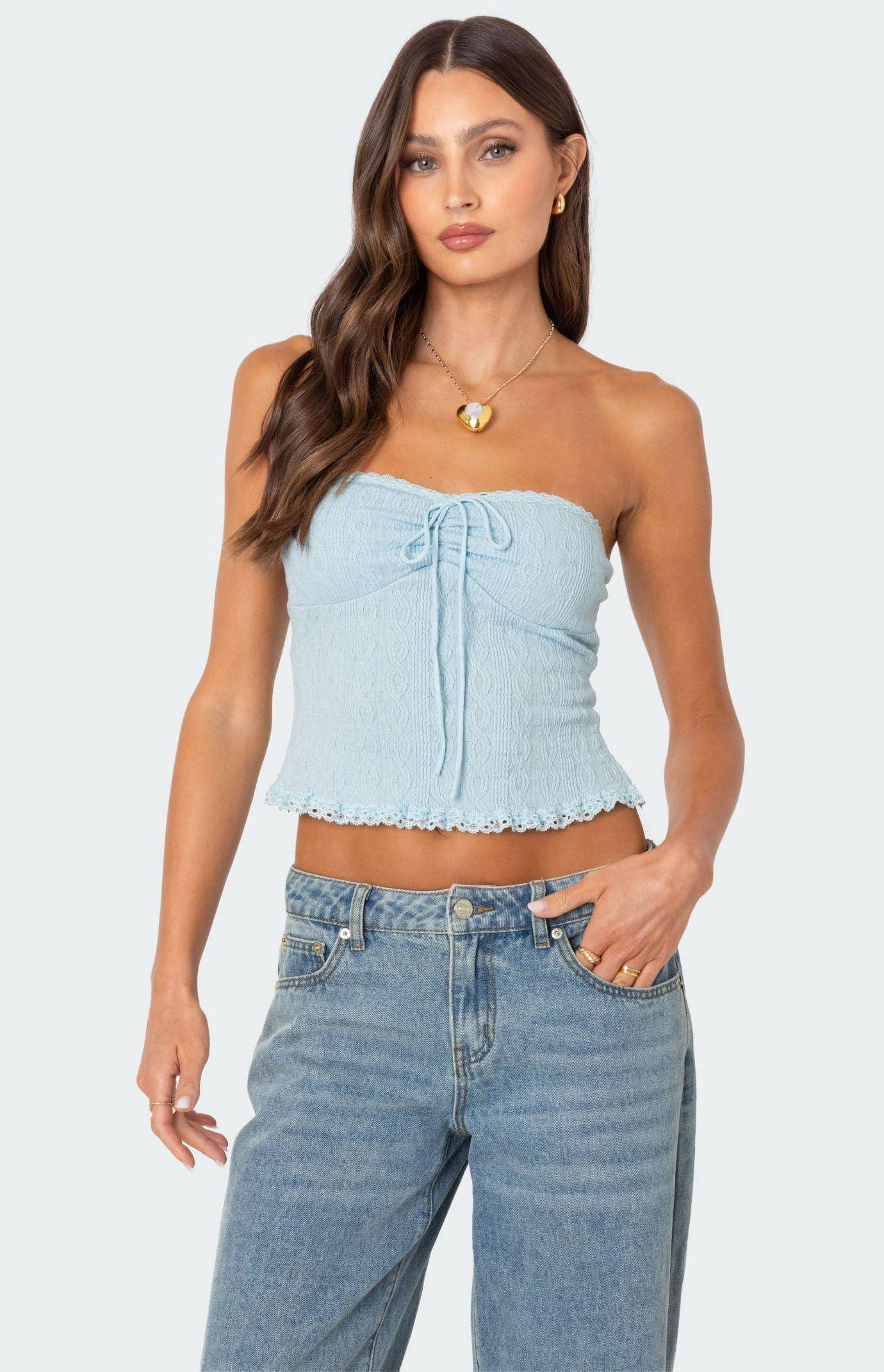 Edikted Women's Lacey Knit Tube Top Product Image