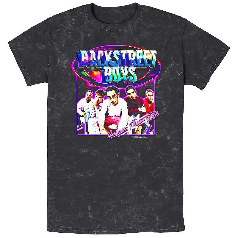 Mens Backstreet Boys Larger Than Life Cover Mineral Wash Graphic Tee Product Image