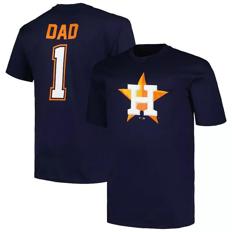 Mens Profile Houston Astros Big & Tall #1 Dad T-Shirt Blue Product Image